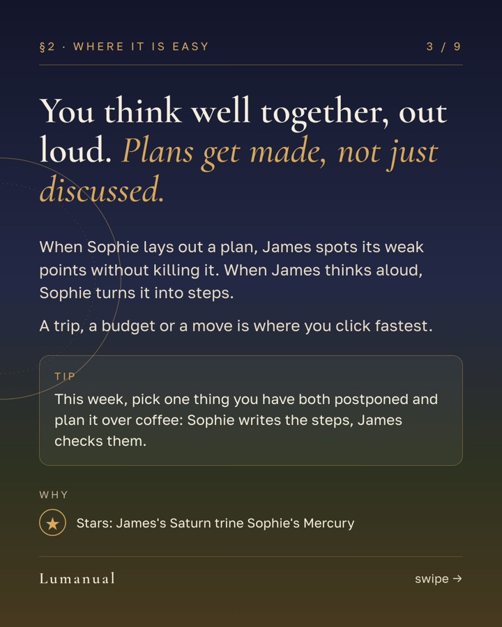 Card 3 of 9 from James and Sophie's "A manual for us"