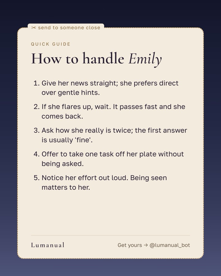 Card 9 of 9 from the album "A manual for Emily"